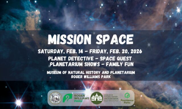 Promotional poster for "Mission Space" event at the Museum of Natural History, featuring dates and activities.
