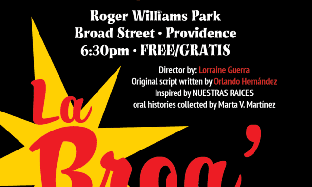 Event announcement for "La Broa' en tu barrio" at Roger Williams Park, July 7, 2026, 6:30 PM, free admission.